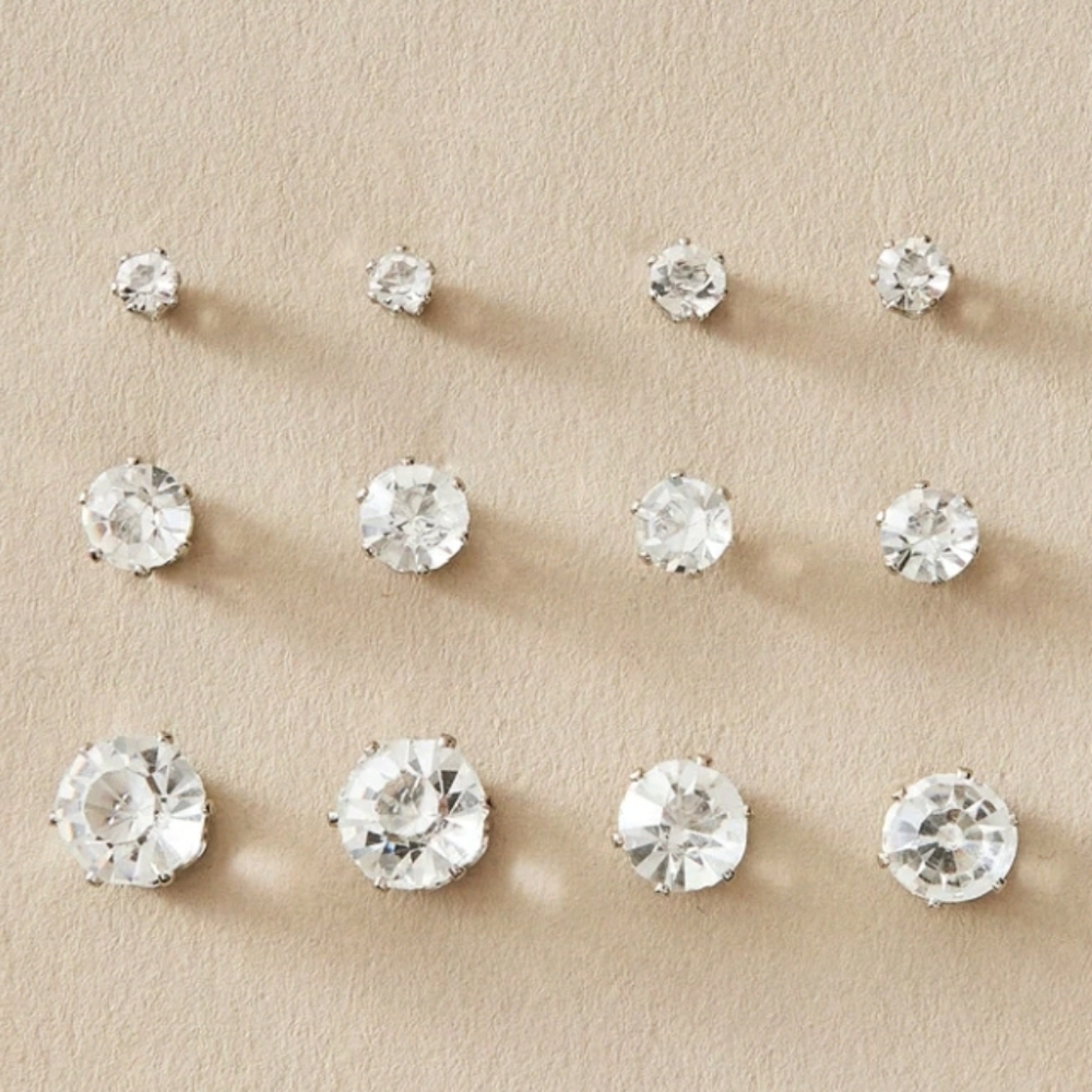 6 pairs Rhinestone Earrings